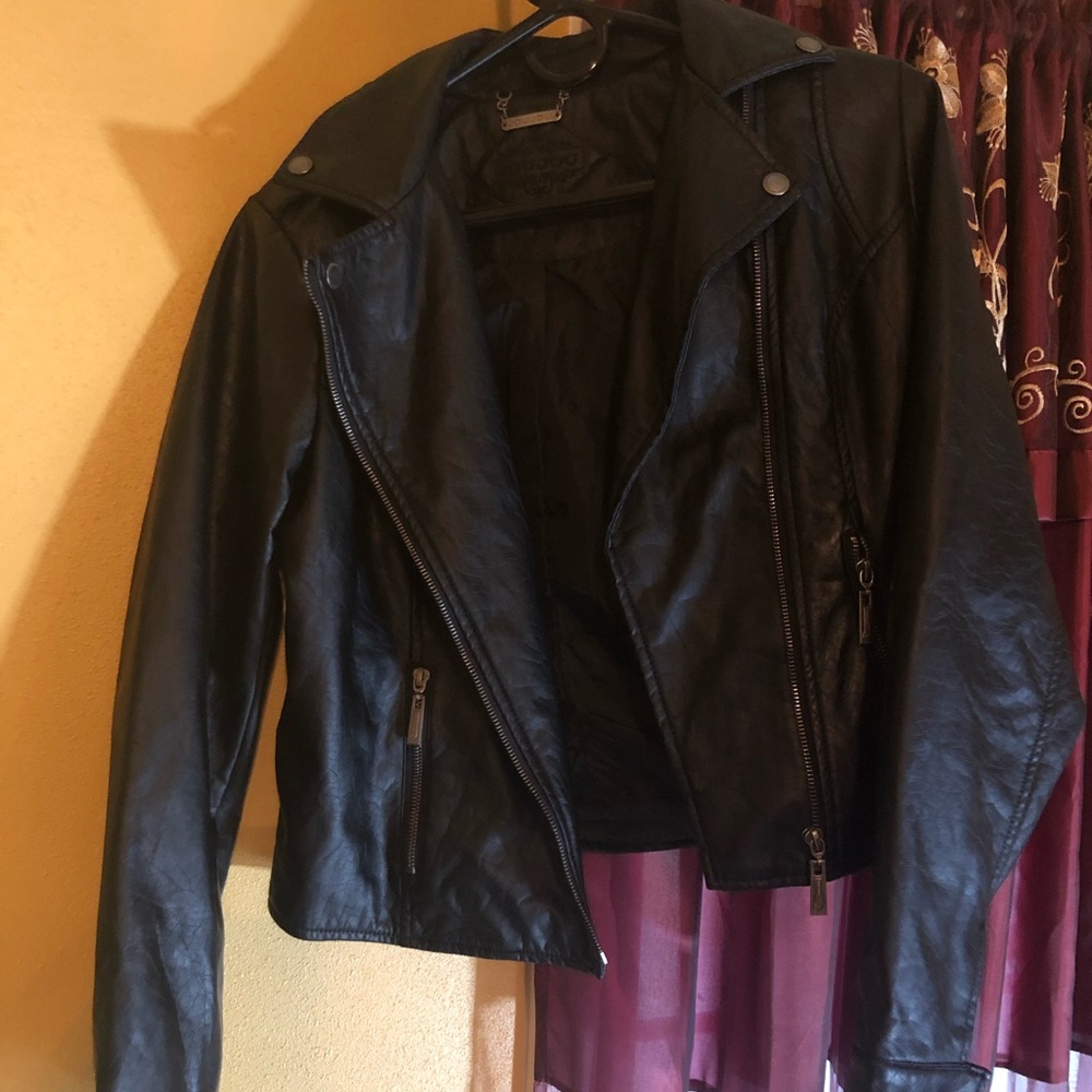 Black leather jacket